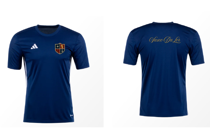 Front and back of the navy Vasco Da Lor Tier 1 jersey