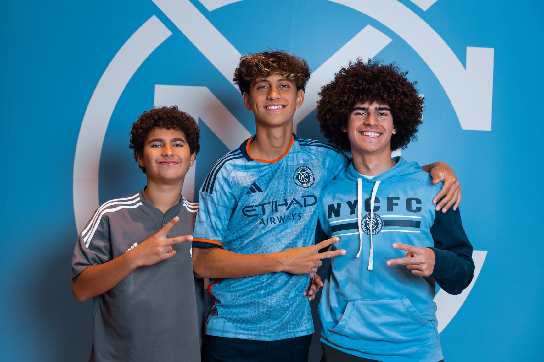 Zidane Yañez with NYCFC academy teammates