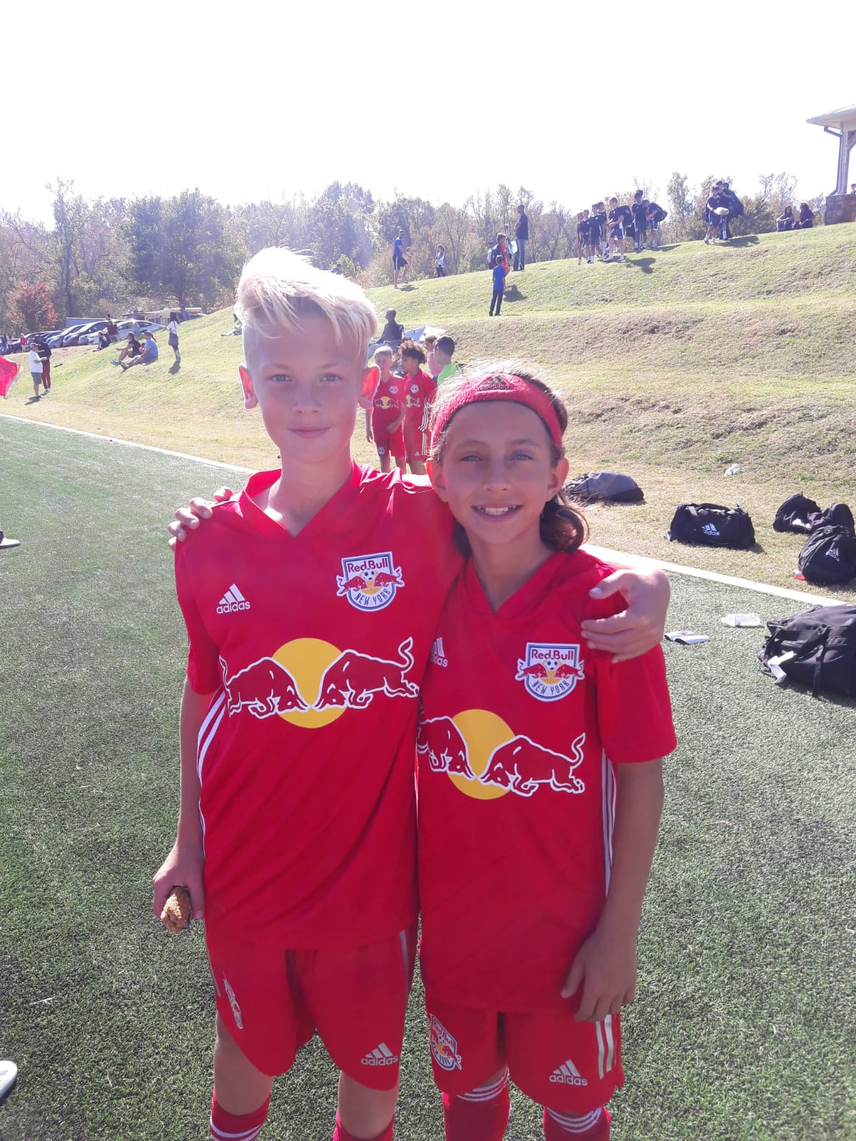 Young Zidane Yañez in a Red Bulls youth jersey